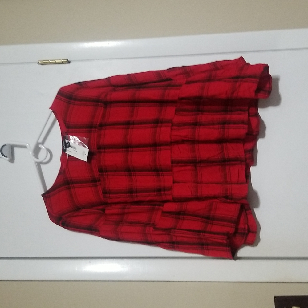 BNWT Red Plaid Top